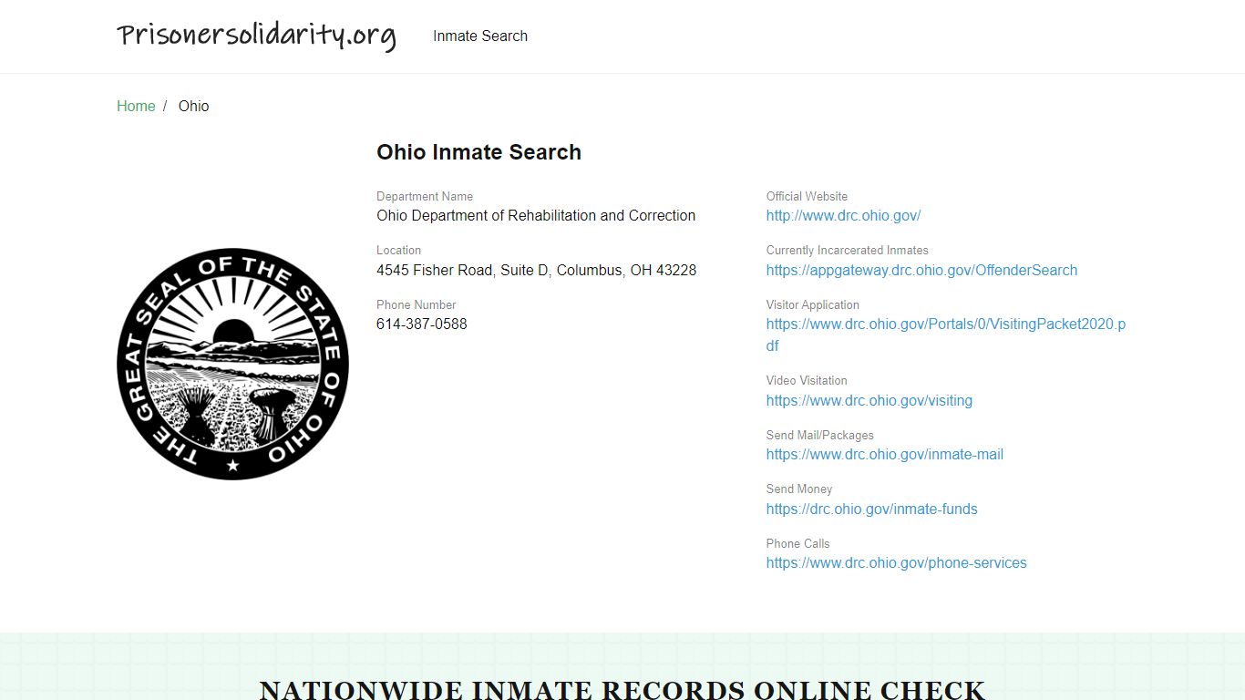 Ohio Inmate Search – Ohio Department of Rehabilitation and ...