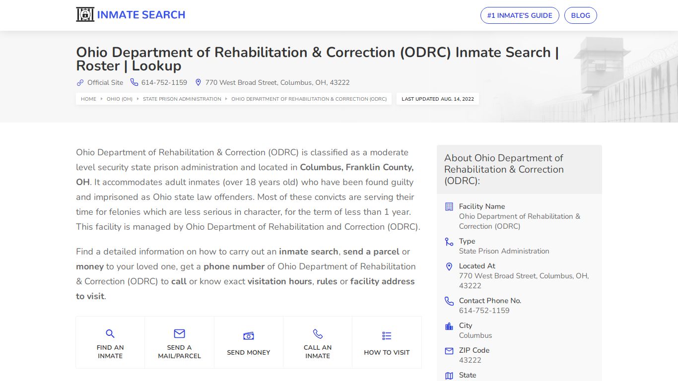 Ohio Department of Rehabilitation & Correction (ODRC ...